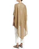 Paillette-Embellished Knit High-Low Poncho