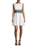 Sleeveless Lace-Waist Fit & Flare Dress 