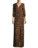 Armand Floral-Print Long Slit-Front Maxi Dress, Plus Size