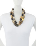 22K Gold & Natural Agate Necklace, Neutral