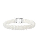 Medium Caviar Ceramic 9mm Bracelet, White