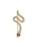 Pavé Diamond & Ruby Snake Wire Earring