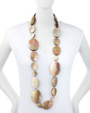 Long Shell Disc Necklace, 44"