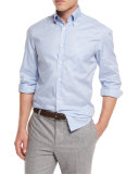 Basic-Fit Check Sport Shirt, Light Blue