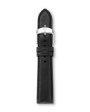 18mm Leather Watch Strap, Black