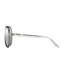 Two-Tone Aviator Sunglasses, White Gold/Platinum