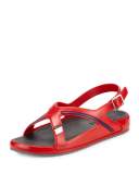 Crisscross Colorblock Rubber Sandal