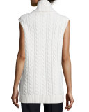 Cashmere Cable-Knit Sweater, Cloud