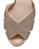 Sheridan Shimmery Strappy Sandal, Tout/Gold