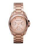  Mini-Size Blair Multi-Function Glitz Watch, Rose Golden
