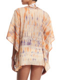 Aminta Split-Sleeve Caftan Coverup, Dusk