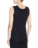 Scoop-Neck Knit Tank, Black