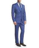 Wool Three-Piece Suit, Light Blue