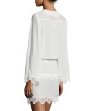 Elsewhere Kimono Tiered Lace Kimono, White 