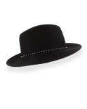 Blanca Beaded Wool Felt Hat, Black
