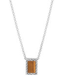Men's Modern Chain Sterling Silver & Tiger's Eye Necklace