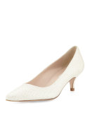 Minu Kitten-Heel Pump, Soft Gold