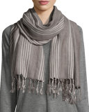 Blanket Striped Serape Scarf, Ash 