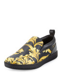Barocco Men's Leather Skate Shoe, Black/Gold