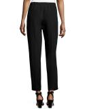 Trento Slouchy Silk-Blend Ankle Pants, Black