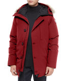 Chateau Fur-Trimmed Parka Jacket, Red
