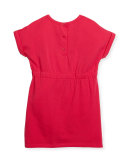 Short-Sleeve Tiger Jersey Dress, Fuchsia, Size 3-18 Months