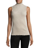 Brianna Stand-Collar Sleeveless Top
