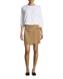 Belted Suede Skirt