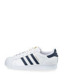 Superstar Original Fashion Sneaker, White/Navy