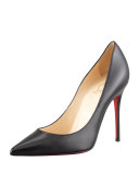 Decollette Pointed-Toe Red Sole Pump, Black