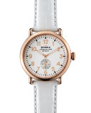 Runwell Rose Golden Watch with Alligator Strap, 41mm