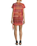 Mosaic Lace-Print Coverup Tunic