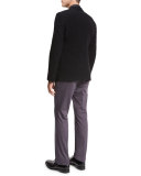 Ottoman Jersey Shawl-Collar Blazer, Black