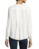 Lace-Up Silk Georgette Top