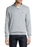 Classic Quarter-Zip Jersey Sweater, Gray/Navy