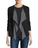 Sequined Cashmere Drape Cardigan