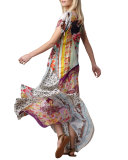 Printed Georgette Maxi Dress, Petite