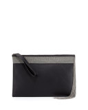 Monili Fringe Leather Wristlet Clutch Bag