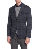Zegna Zen Wool Plaid Blazer, Brown