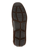 Parigi Suede Gancini Driver, Dark Brown