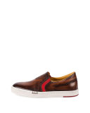 Scritto Burnished Leather Skate Sneaker, Tobacco