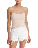 Strappy Stretch Jersey Tank, Blush