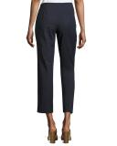 Straight-Leg Cropped Pants, White 