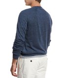 Linen-Cotton Raglan Sweatshirt