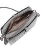 Medium Woven Camera Front Shoulder Bag, New Light Gray