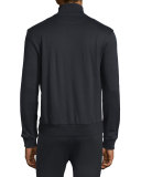 Full-Zip Jersey Track Jacket, Black