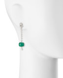 18K White Gold Emerald & Diamond Drop Earrings