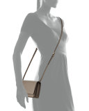 Saffiano Lux Mini Crossbody Bag, Gray (Argilla)