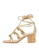 Cayman Lace-Up Metallic 60mm Sandal, Mekong