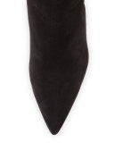 Bernadette Pointed-Toe Over-the-Knee Boot, Black